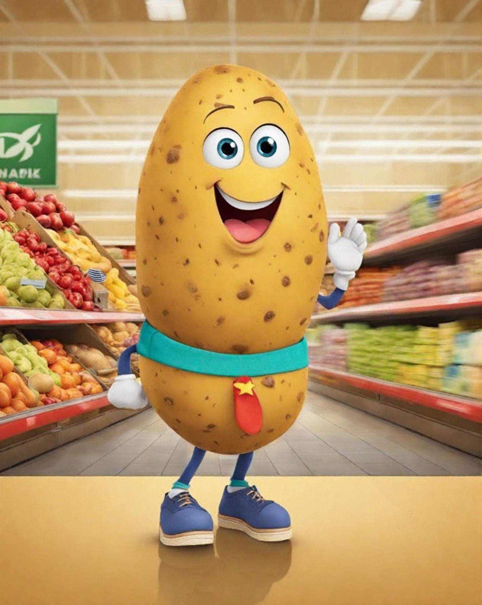 A socially awkward potato walking in a supermarket DreamDisPix style <lora:SDXL-DreamDisPix-Lora-r32:0.8>